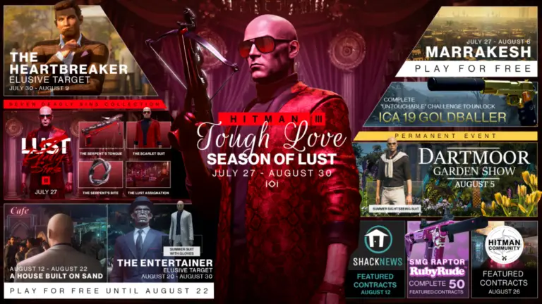 IO Interactive comparte nuevos detalles sobre Season of Lust, el contenido más reciente para Hitman 3, disponible hasta el 30 de agosto